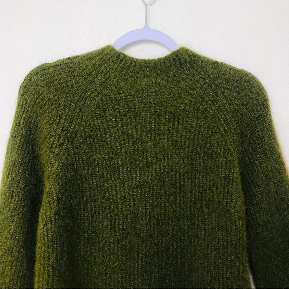 THE ENDERY Baby Alpaca/Wool Mock Neck Pullover Sweater Olive Green - Picture 6 of 9
